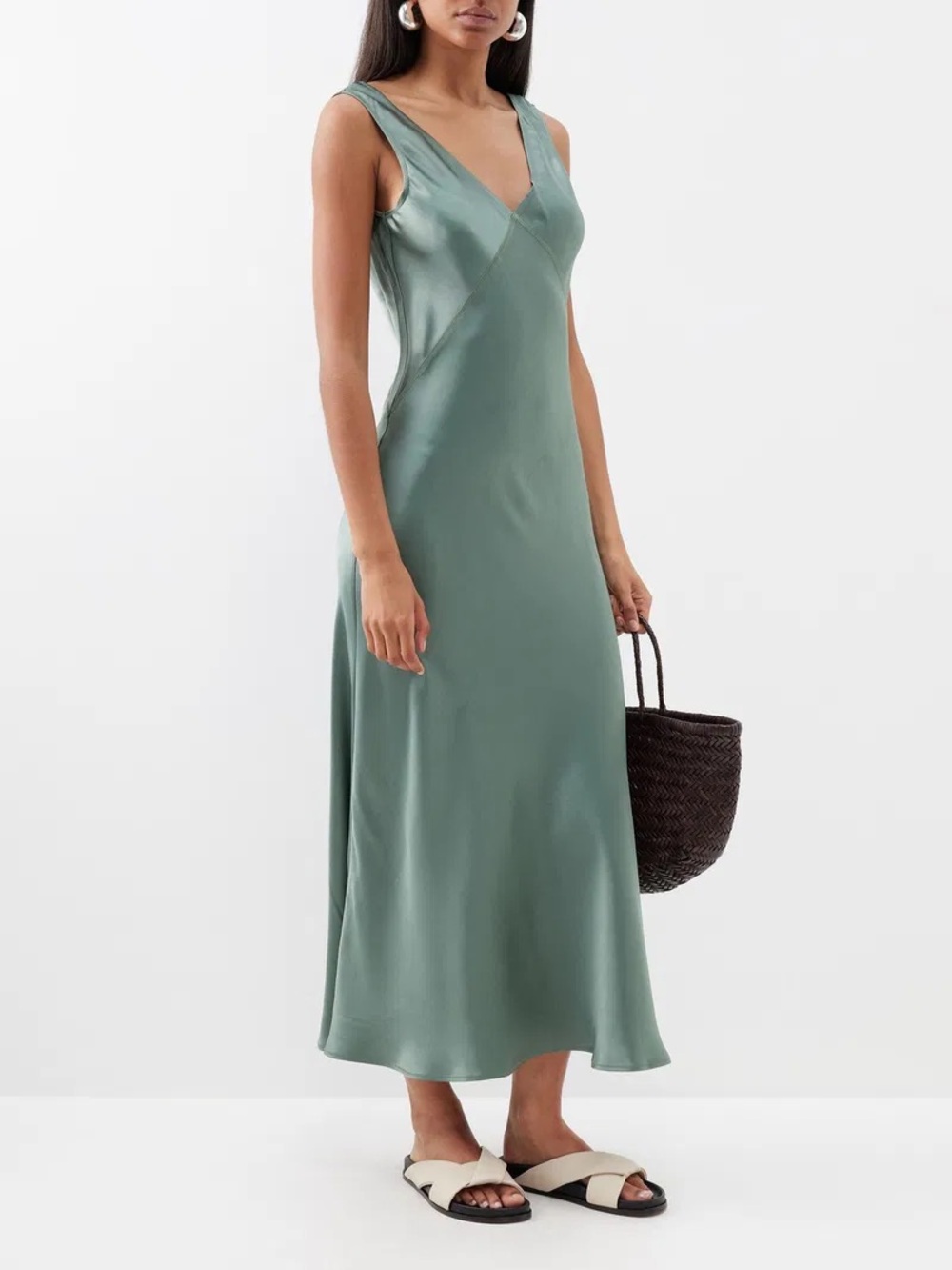 ISO Asceno Bordeaux Silk Slip Dress Small